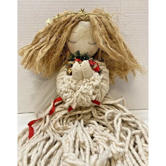 Rope Mop Doll Angel Shelf Sitter 20" – Praying Pose, Christmas Decor - Picture 1 of 3